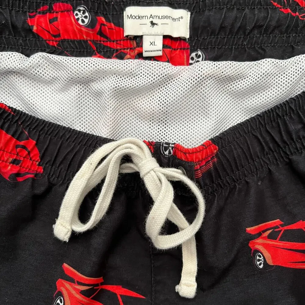 Modern Amusement Mens Sport Car Mesh Lined‎ Swim Trunks Shorts Drawstrings XL